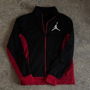 Jordan Kids Black and Red Zip-Front Track Jacket
